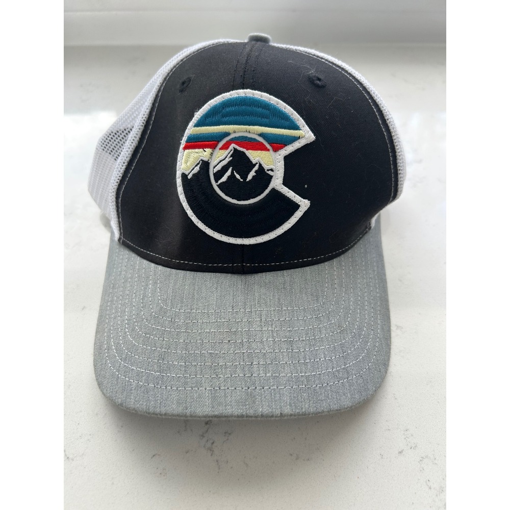 Colorado Limited Trucker Hat Snapback Mesh Cap Black Grey Denver‎ Mountains